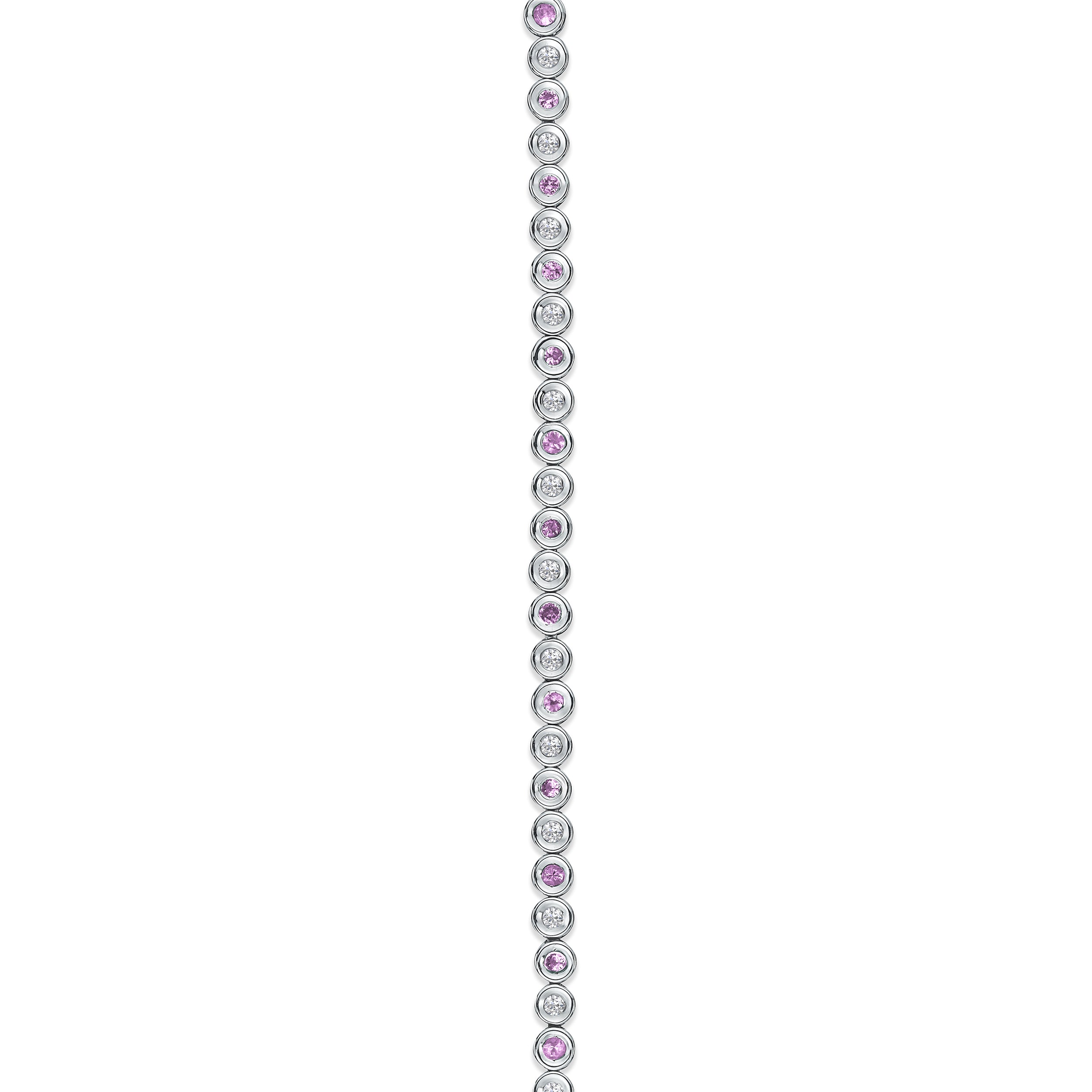 0.39ct Pink Sapphire and 0.35ct Lab Diamond Bracelet in 925 Sterling Silver